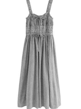 NEXT Gingham Smocked Maxi Dress size 8